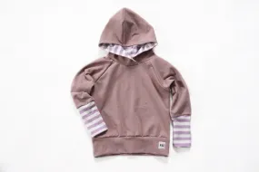 1-3y Purple Pastel Stripes Grow Hoodies