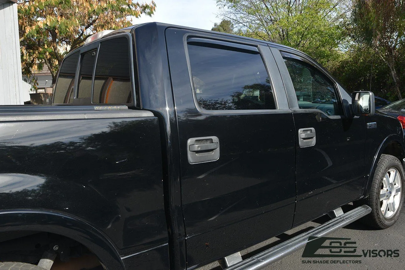 2004-08 Ford F150 Crew Cab Window Visors Wind Deflectors Rain Guards Vents