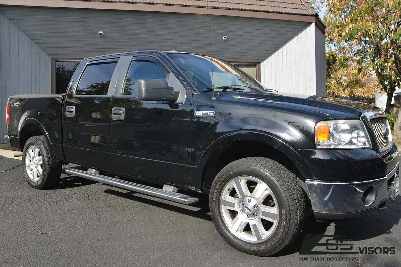 2004-08 Ford F150 Crew Cab Window Visors Wind Deflectors Rain Guards Vents