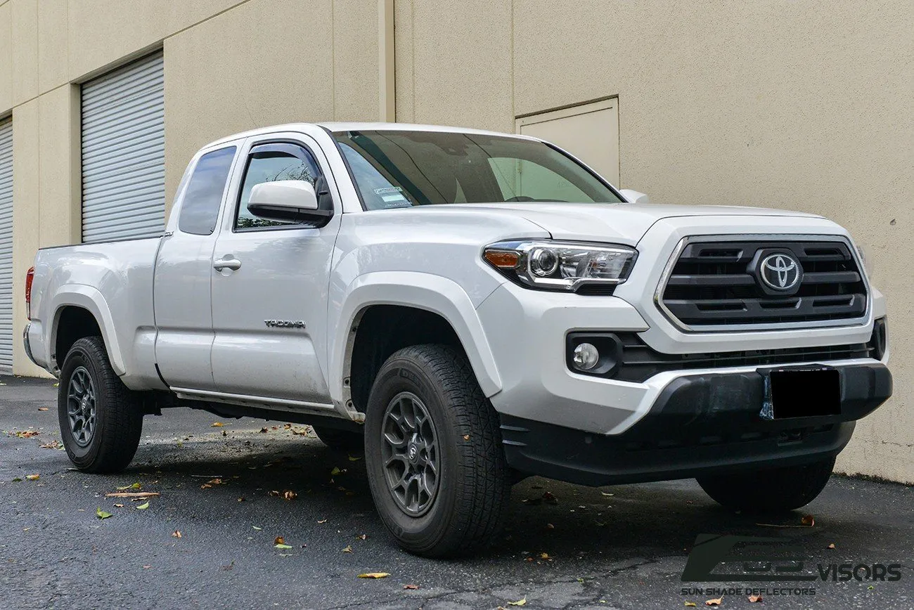 2016-Up Toyota Tacoma  Extended Cab Window Visors Wind Deflectors Rain Guards