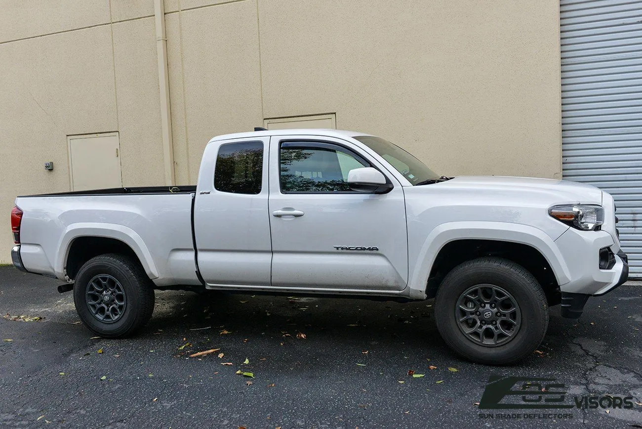 2016-Up Toyota Tacoma  Extended Cab Window Visors Wind Deflectors Rain Guards