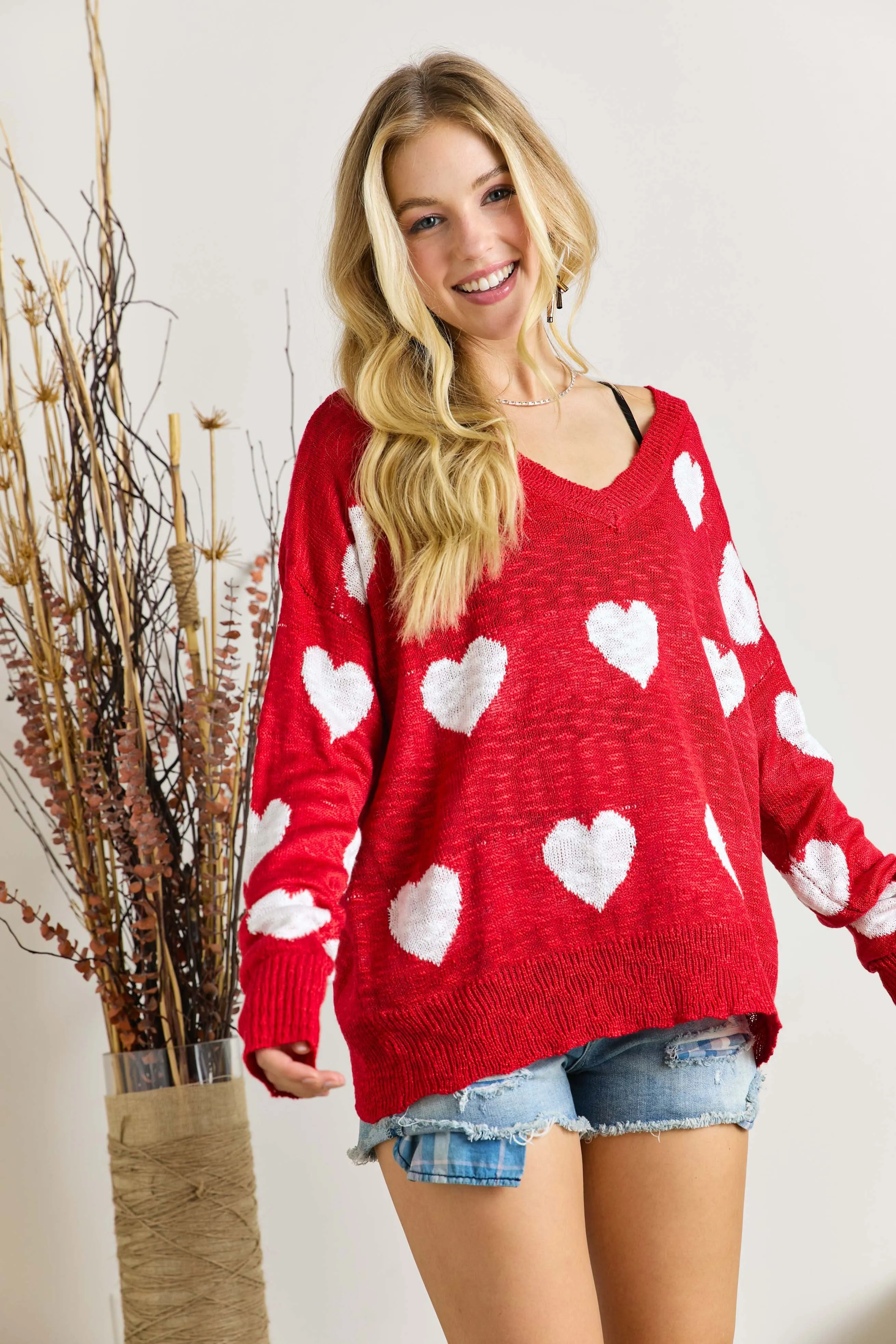 Adora Heart Lightweight Sweater