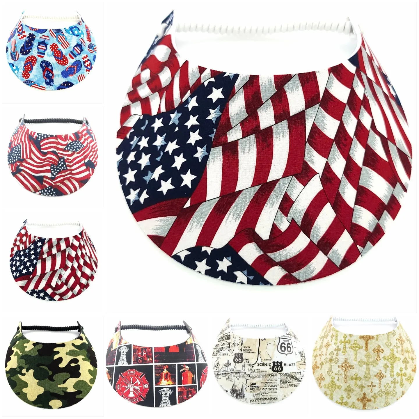 America Themed Patterns Foam Sun Visor