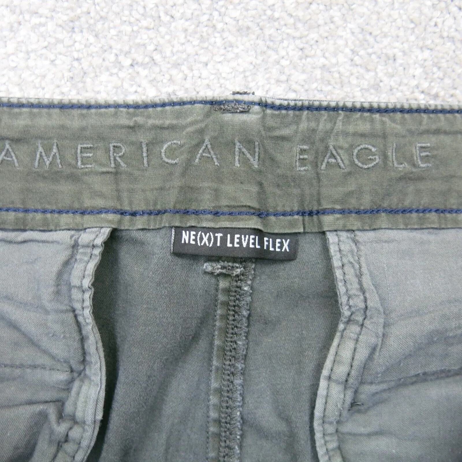 American Eagle Womens Chino Shorts Next Level Flex Mid Rise Green Size US 32