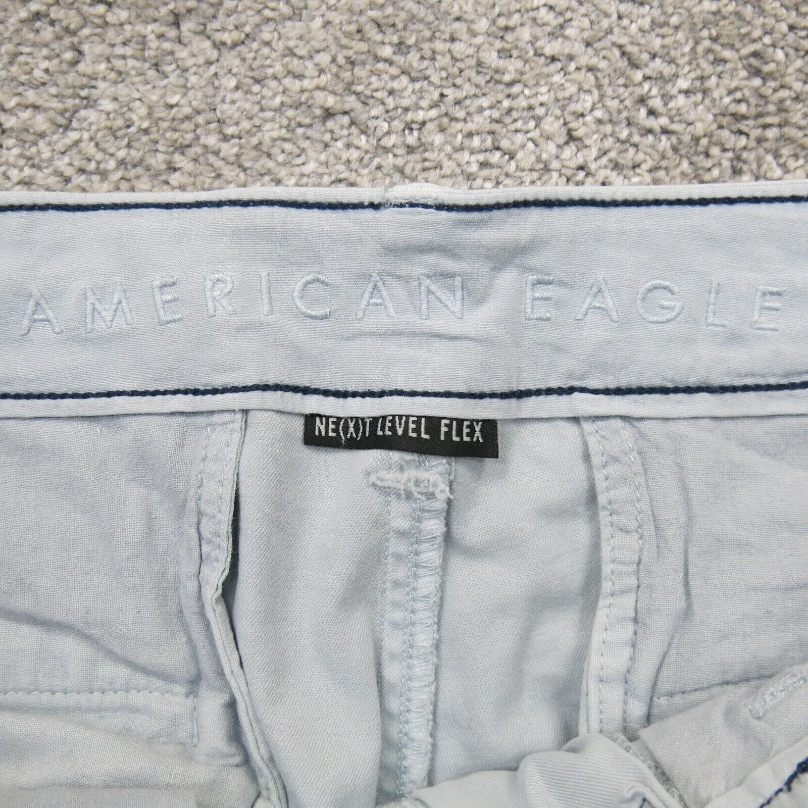 American Eagle Womens Super Stretch Chino Shorts High Rise Light Blue Size 30