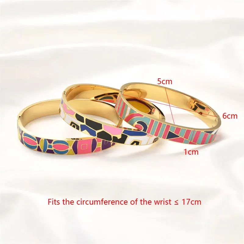 Arıya Colorful Enamel Bangle Bracelets