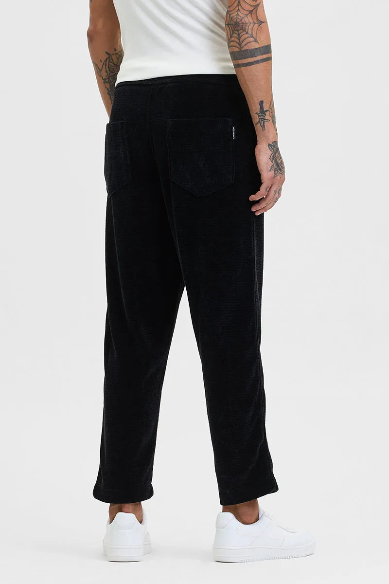 Black Corduroy Relaxed Fit Trousers