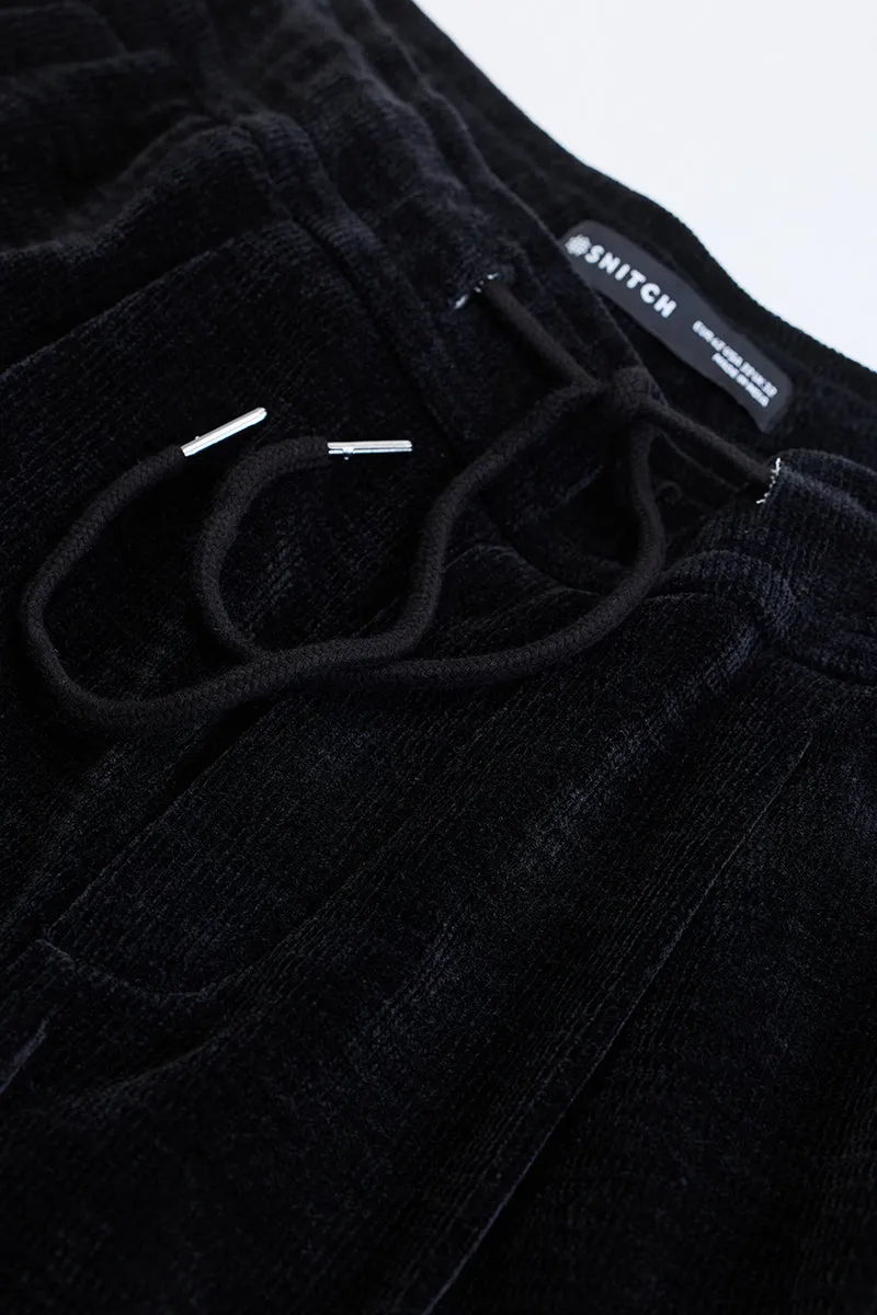 Black Corduroy Relaxed Fit Trousers