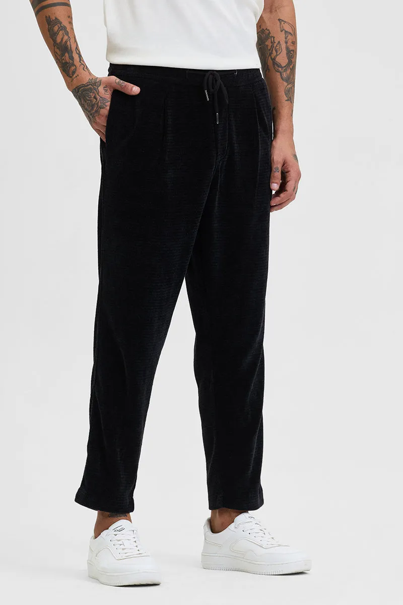 Black Corduroy Relaxed Fit Trousers