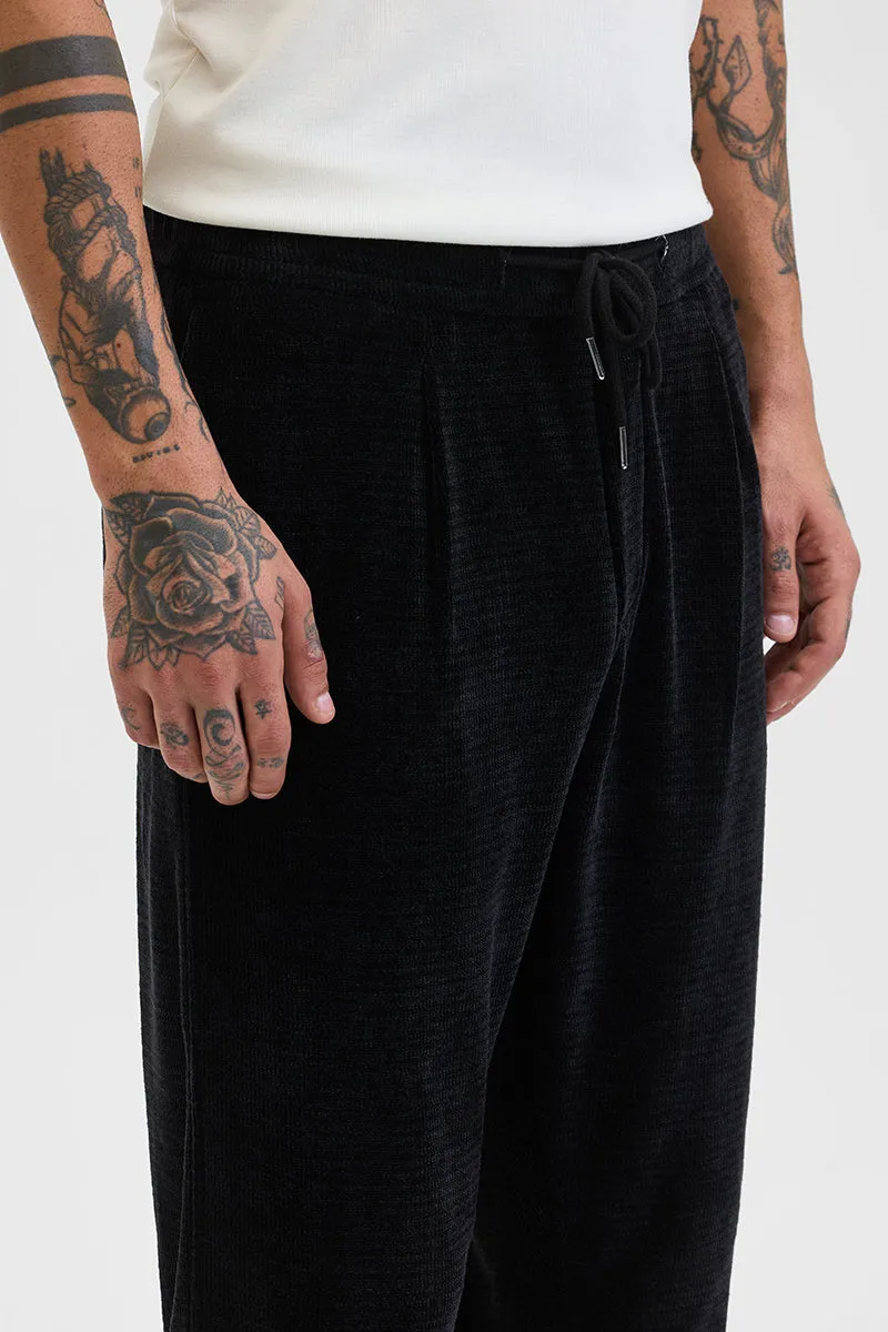 Black Corduroy Relaxed Fit Trousers