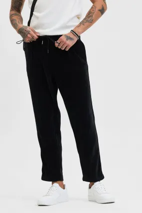 Black Corduroy Relaxed Fit Trousers