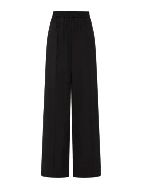 Black relaxed pin-stitch trousers