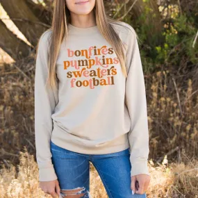 Bonfires Pumpkins Sweaters Colorful Lightweight Sw