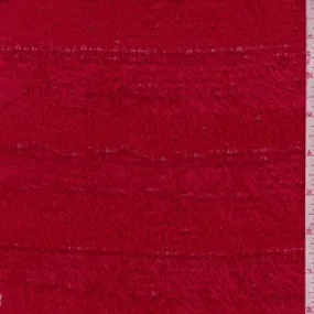 Candy Apple Red Eyelash Chenille Knit Fabric