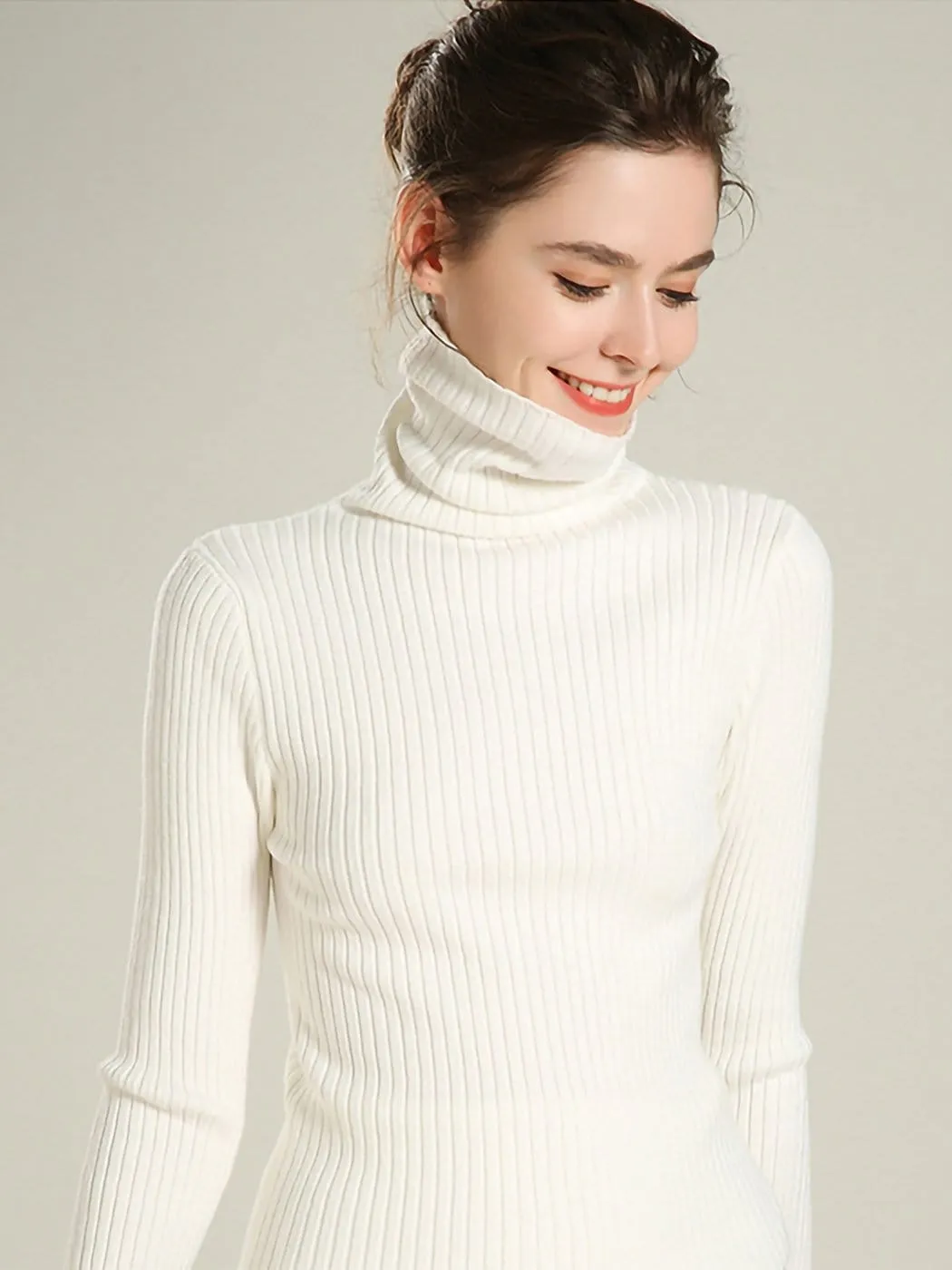 Classic Stretchable Lightweight Long Sleeve Slim Turtleneck Sweater