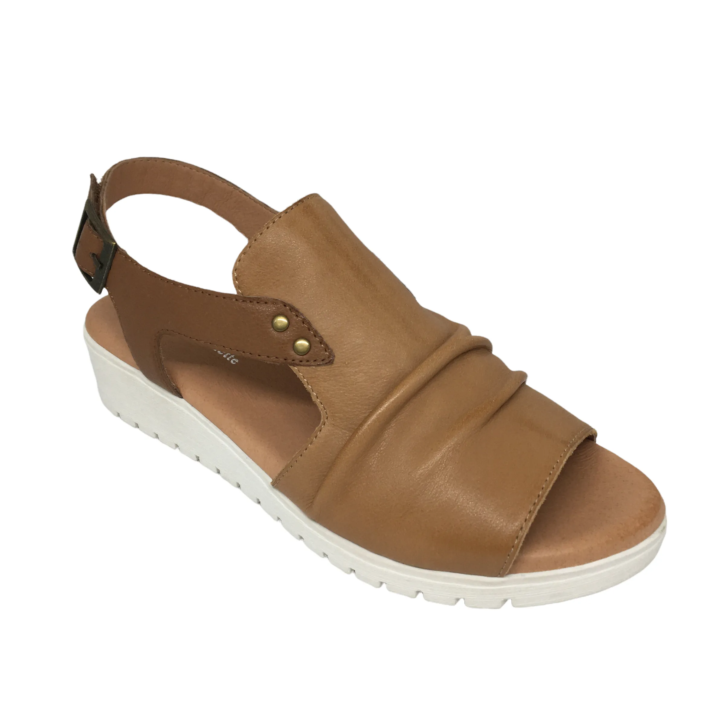 Django & Juliette Madis Leather Sandal ~ Tan ~ Black ~ Yellow