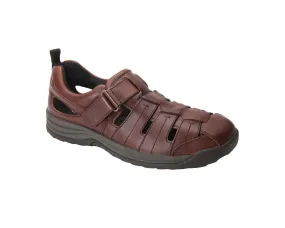 Drew Dublin Men Sandal In Brandy Leather