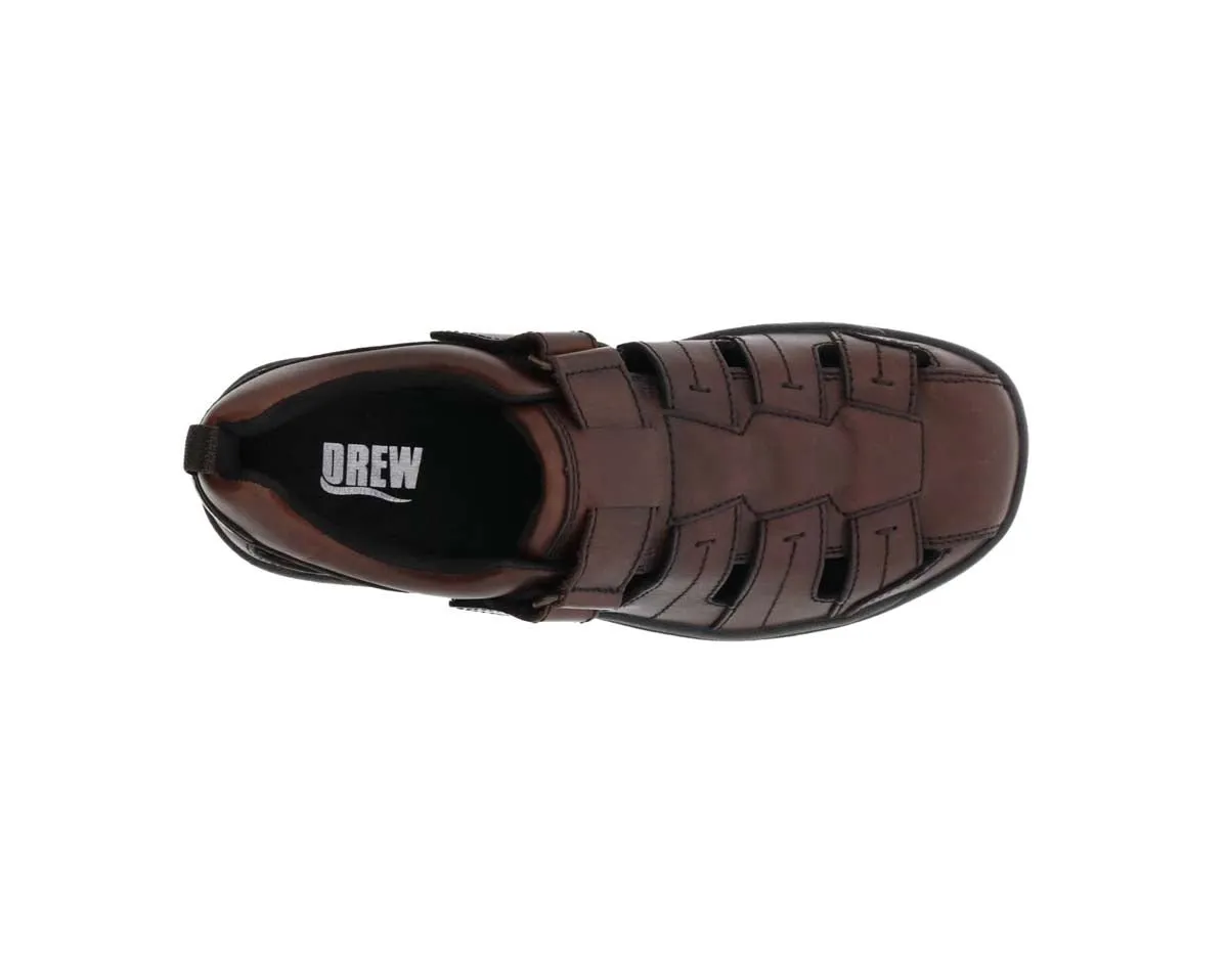 Drew Dublin Men Sandal In Brandy Leather