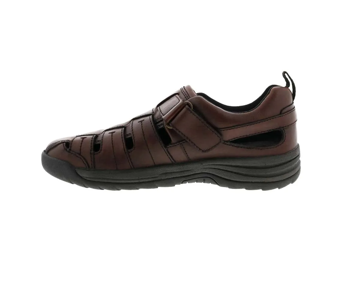 Drew Dublin Men Sandal In Brandy Leather