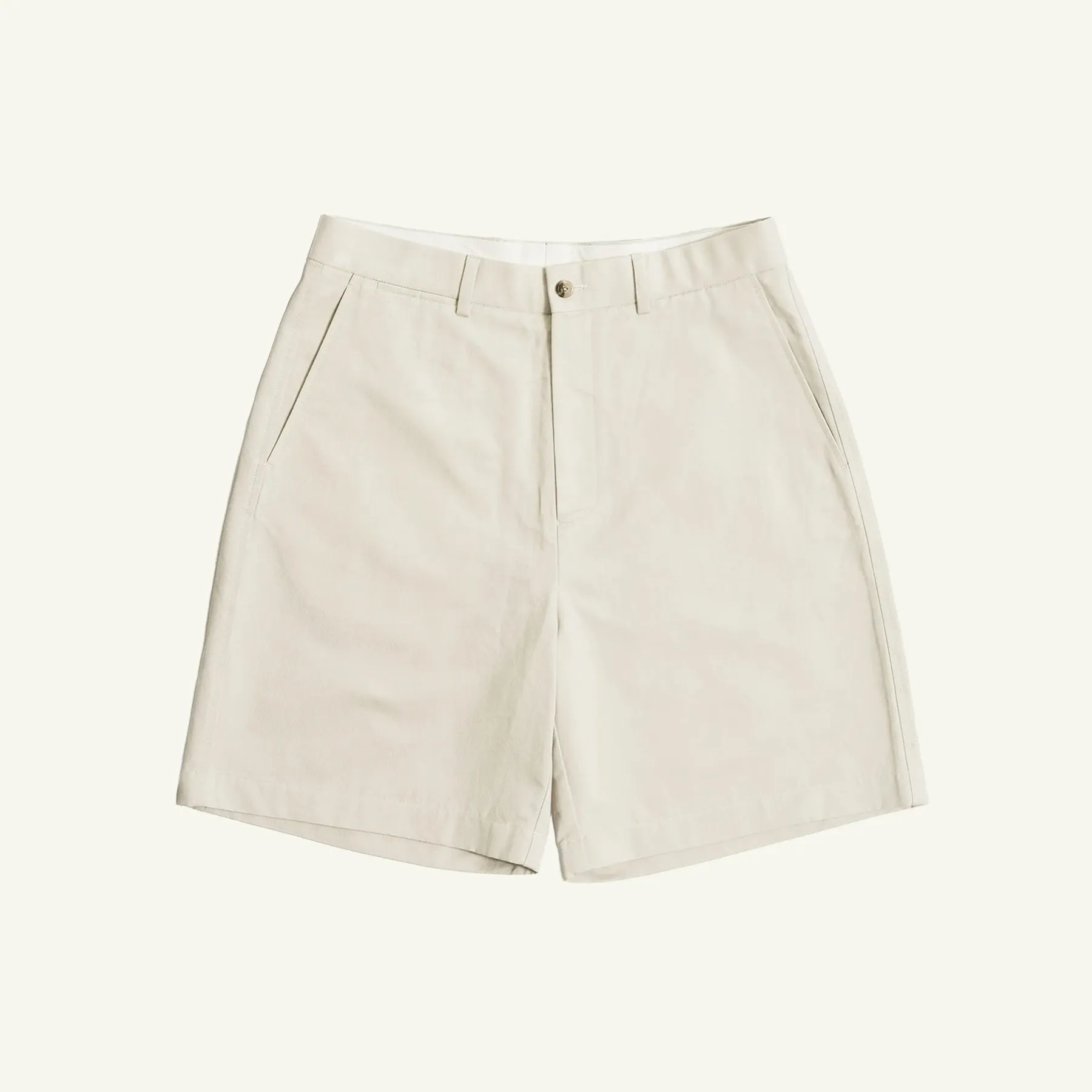 Flat Front Chino Shorts - Beige