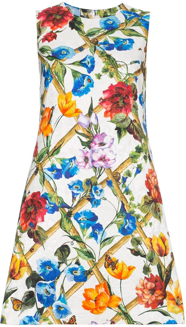 Floral Printed Cotton Drill Dress