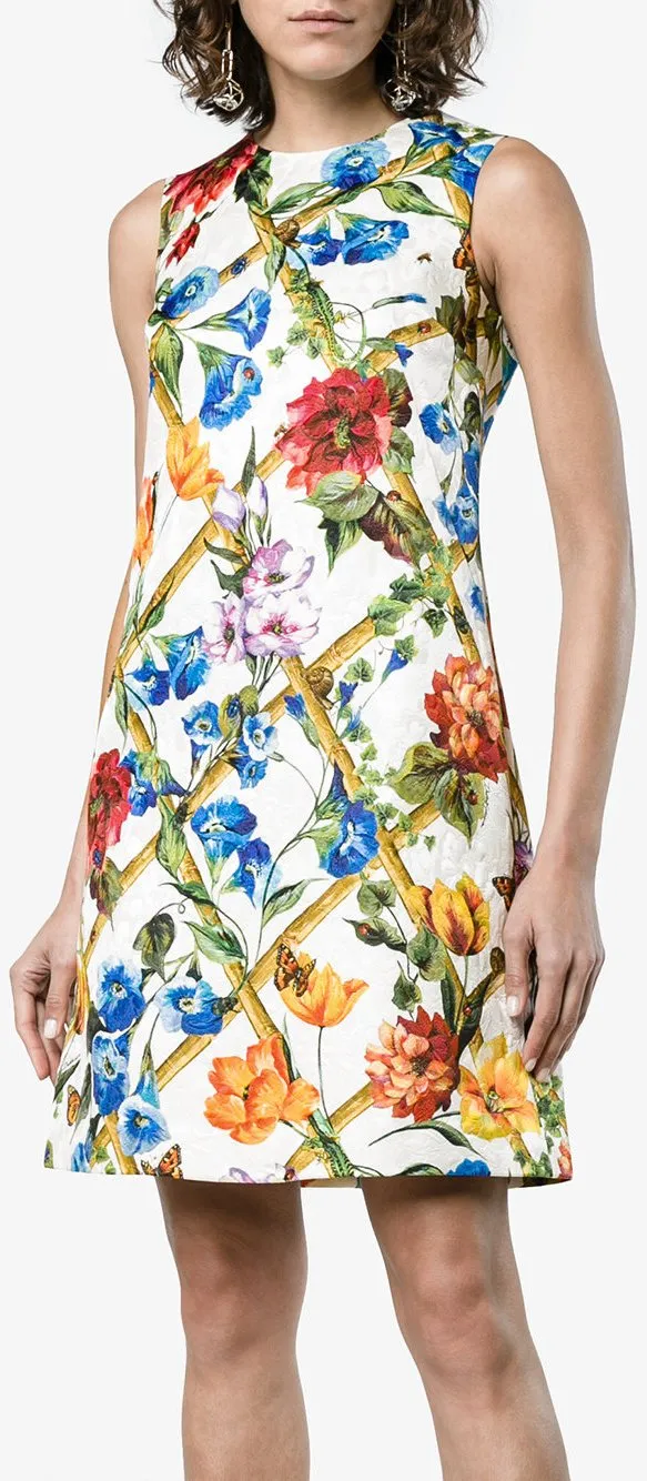 Floral Printed Cotton Drill Dress