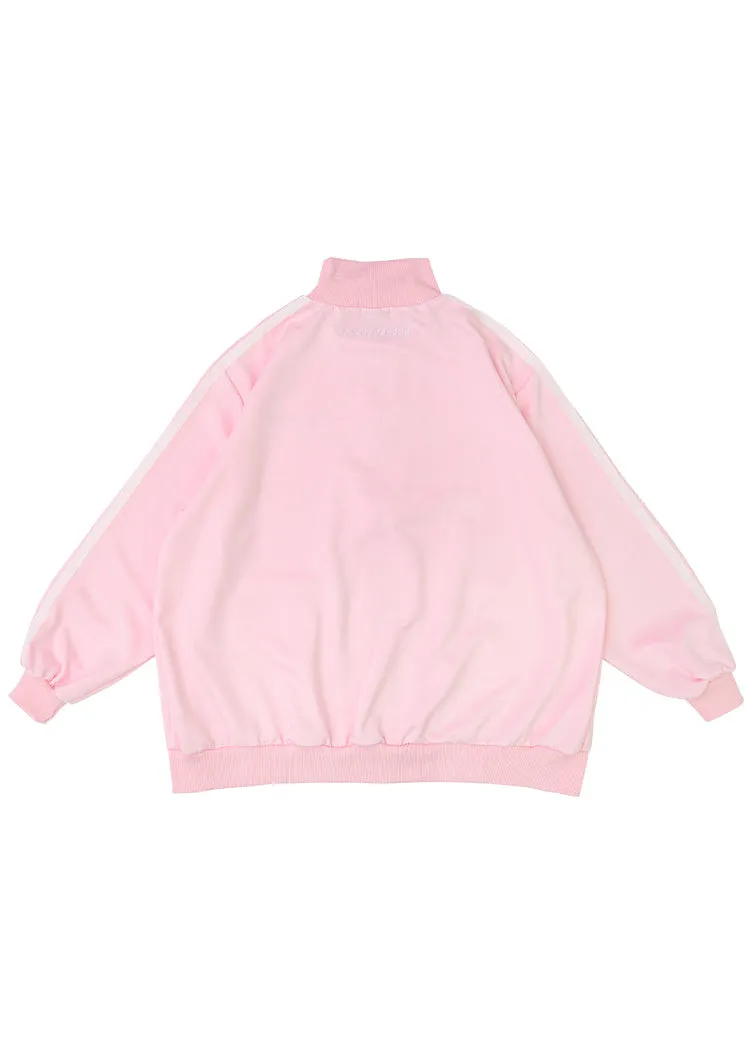 Game Over Pastel Pink Jersey Oversized Jacket