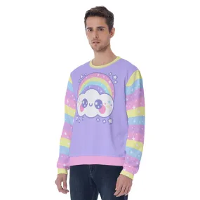 Happy Rainbow Cloud Purple Men's Sweatshirt