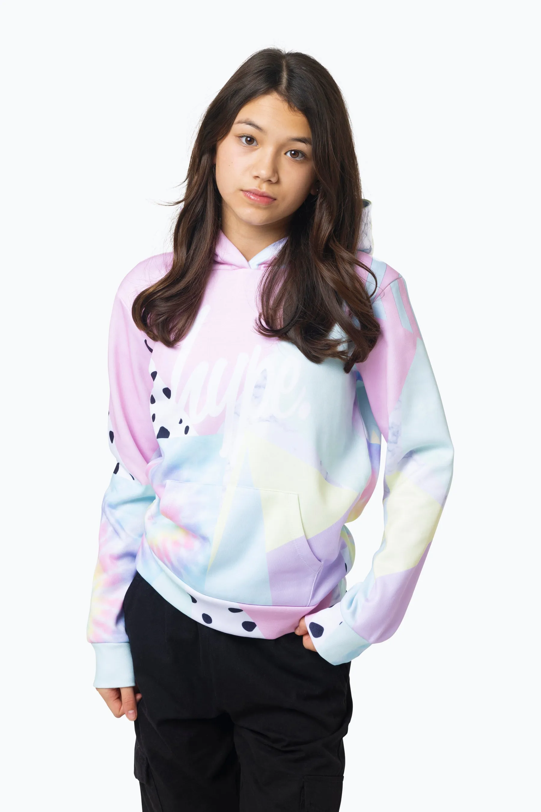 Hype Girls Multi Pastel Collage Hoodie