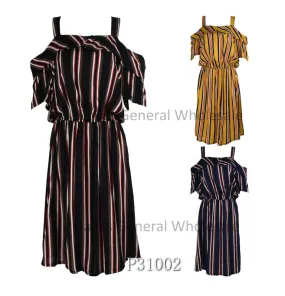 Ladies Straight Shoulder Sun Dress Wholesale