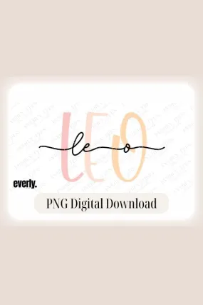 Leo Zodiac Rainbow Fade Design PNG Download