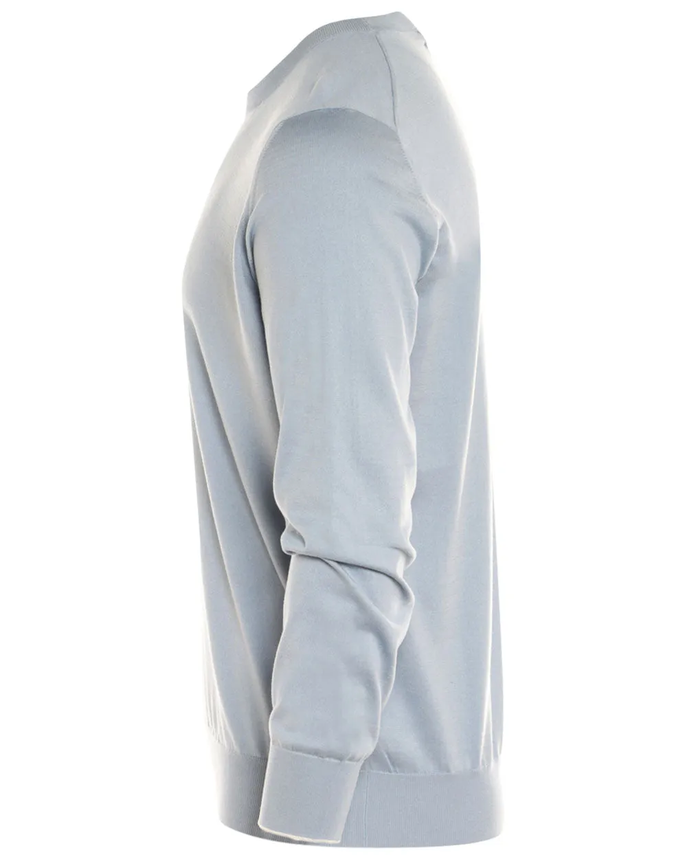 Light Blue Lightweight Cotton Crewneck Sweater