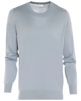 Light Blue Lightweight Cotton Crewneck Sweater