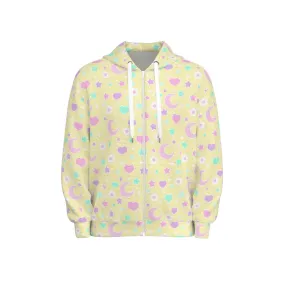 Magical Spring All-Over Print Unisex Zip Hoodie Sweatshirt (Yellow)