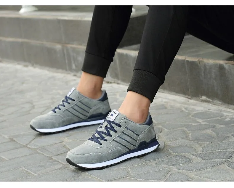 Men's Leather Casual Shoes | Breathable Running Sneakers