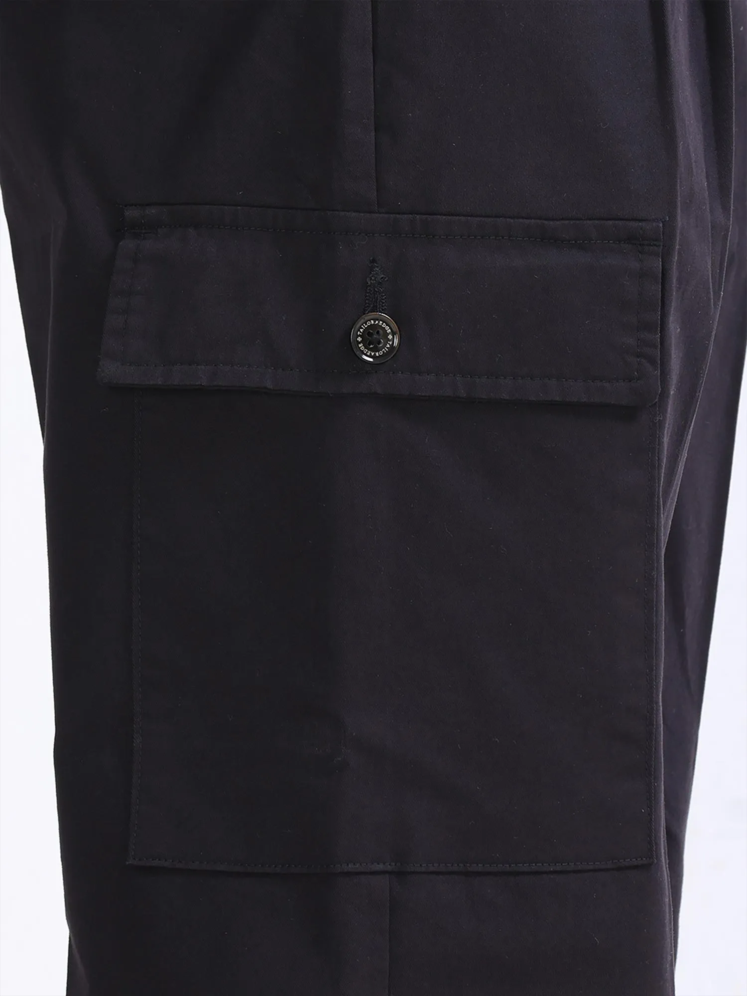 Milano Double Pleated Black Relaxed Cargo