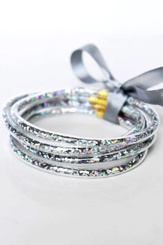 Multicolor Confetti Sequin Tube Bracelets