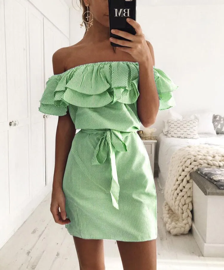 Off The Shoulder Summer Dresses Shirt Mini Dresses For Women