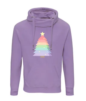 Pastel Rainbow 'Christmas Tree' Luxe Hoodie - Lavender