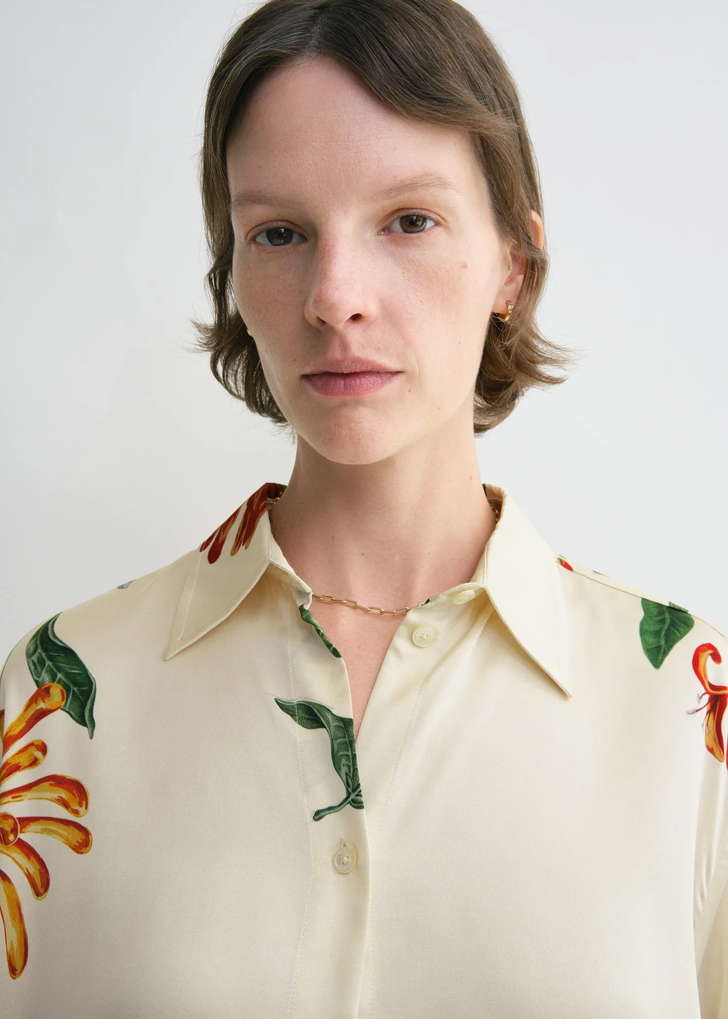 Relaxed honeysuckle shirt ecru/orange