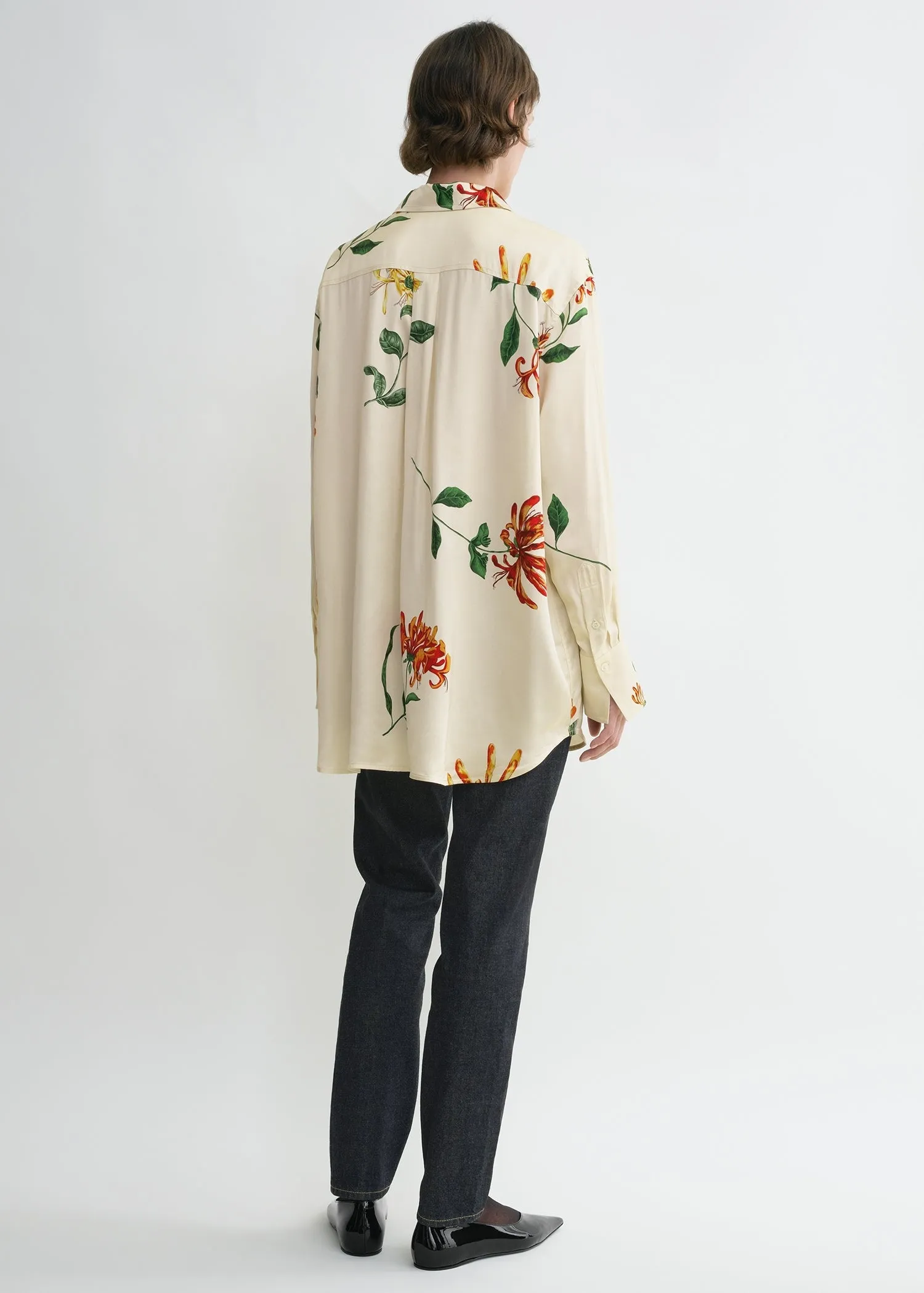 Relaxed honeysuckle shirt ecru/orange