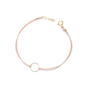 Silk Circle Bracelet | Pink, Gold