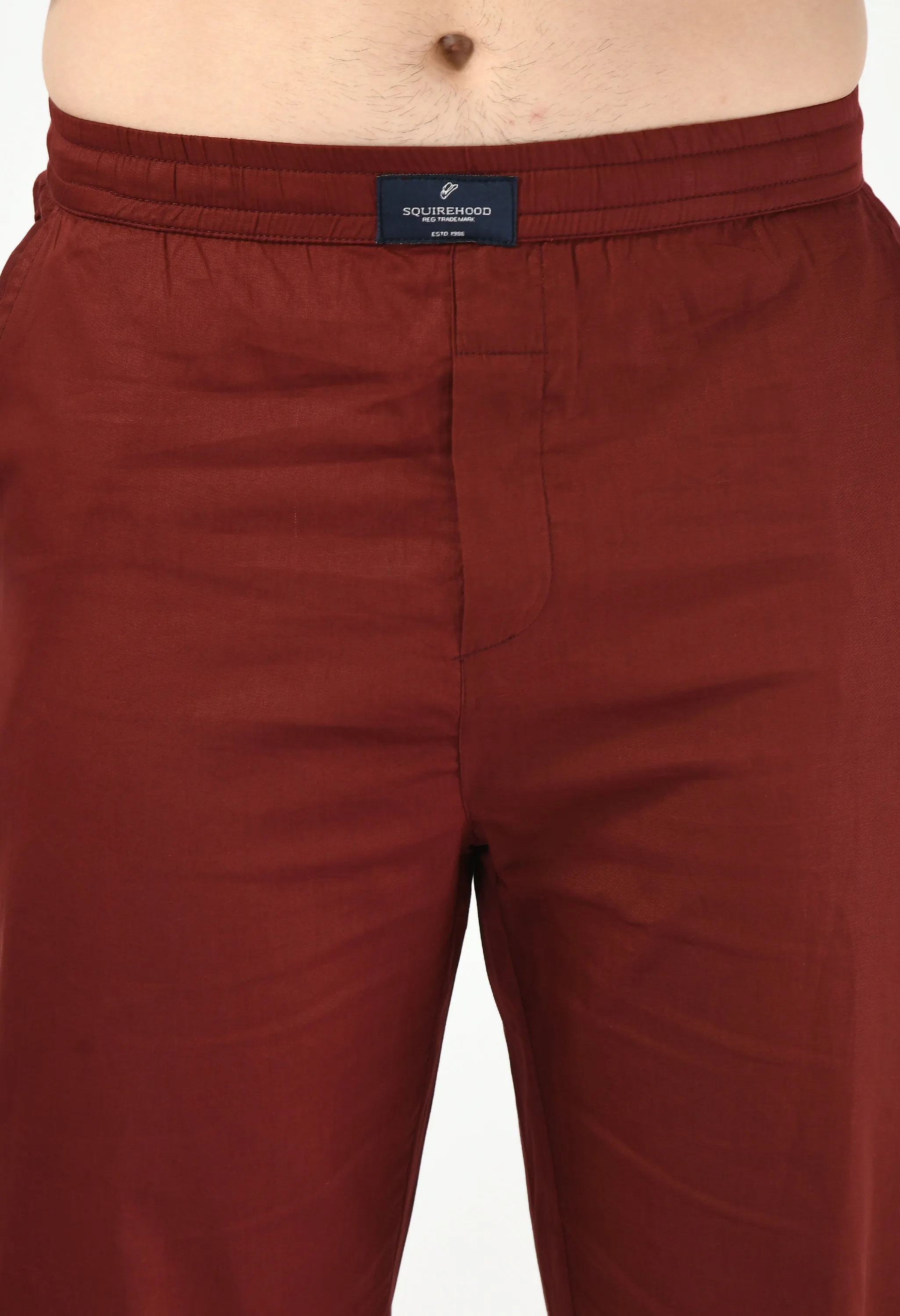 Solid Cotton Twill Relaxed Fit Men's Trouser - Marron