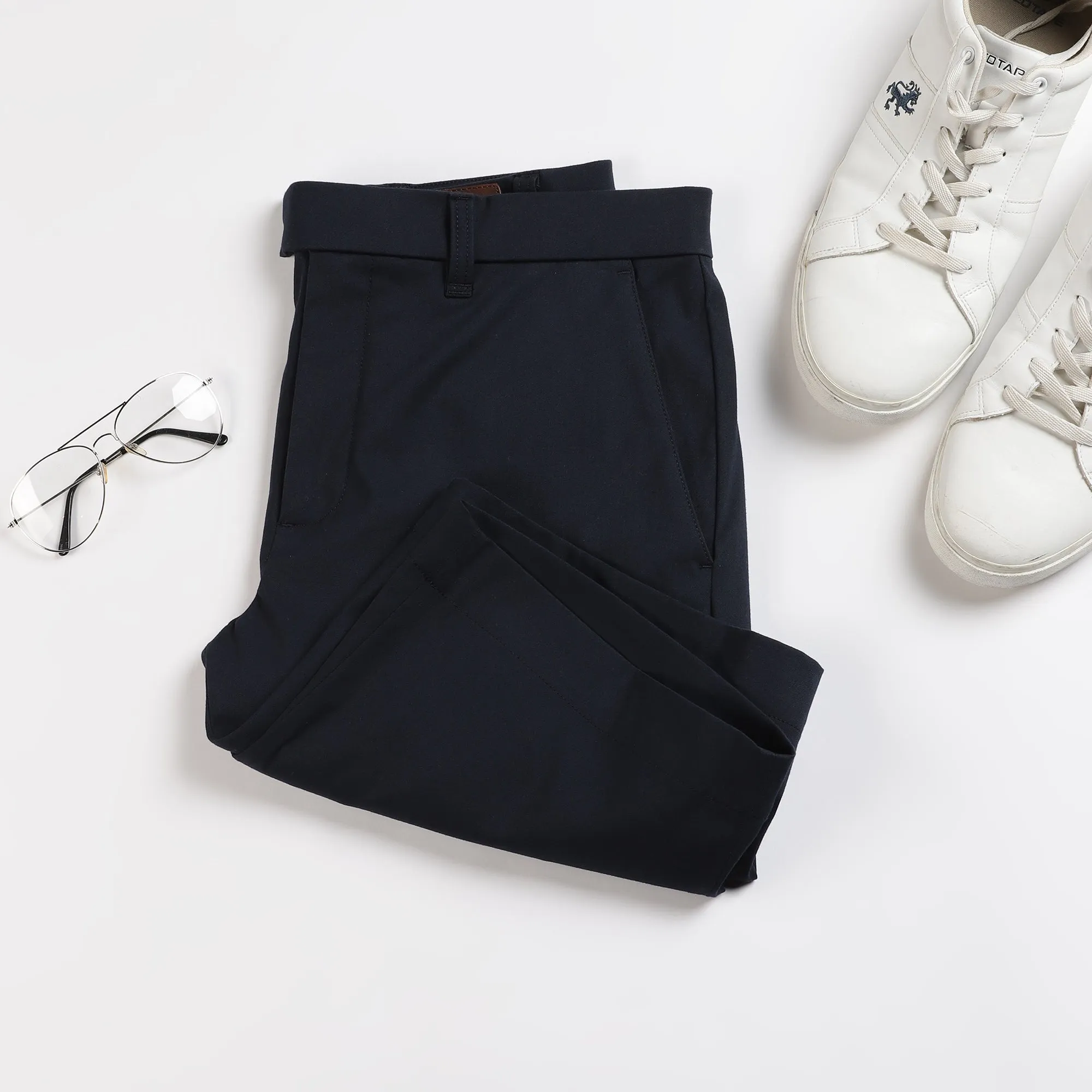 Tapered Fit Chino Shorts - NAVY