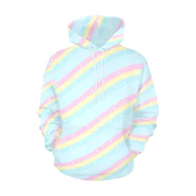 Teatime Fantasy Blue Rainbow Women's All Over Print Hoodie