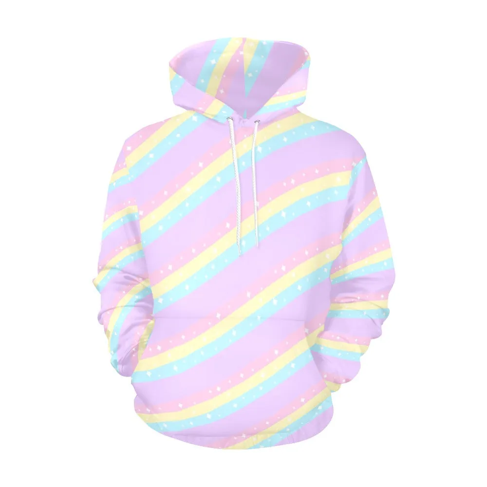 Teatime Fantasy Purple Rainbow Women's All Over Print Hoodie