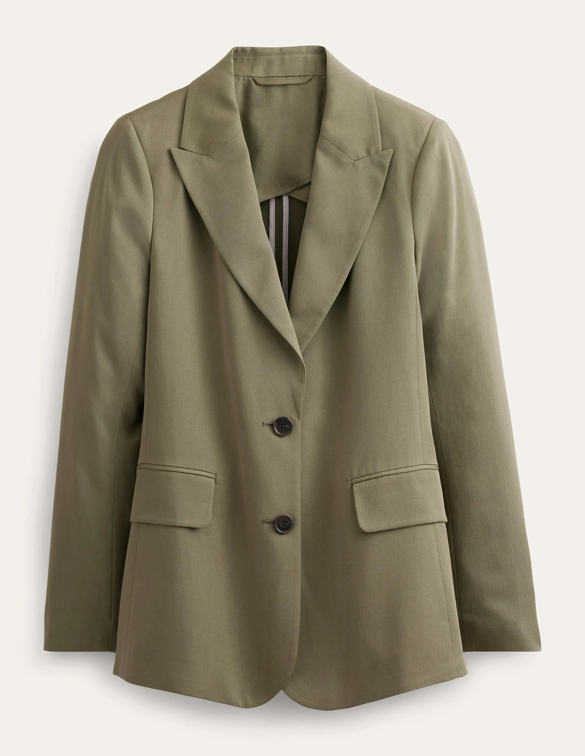 Tencel Relaxed Blazer-Washed Khaki