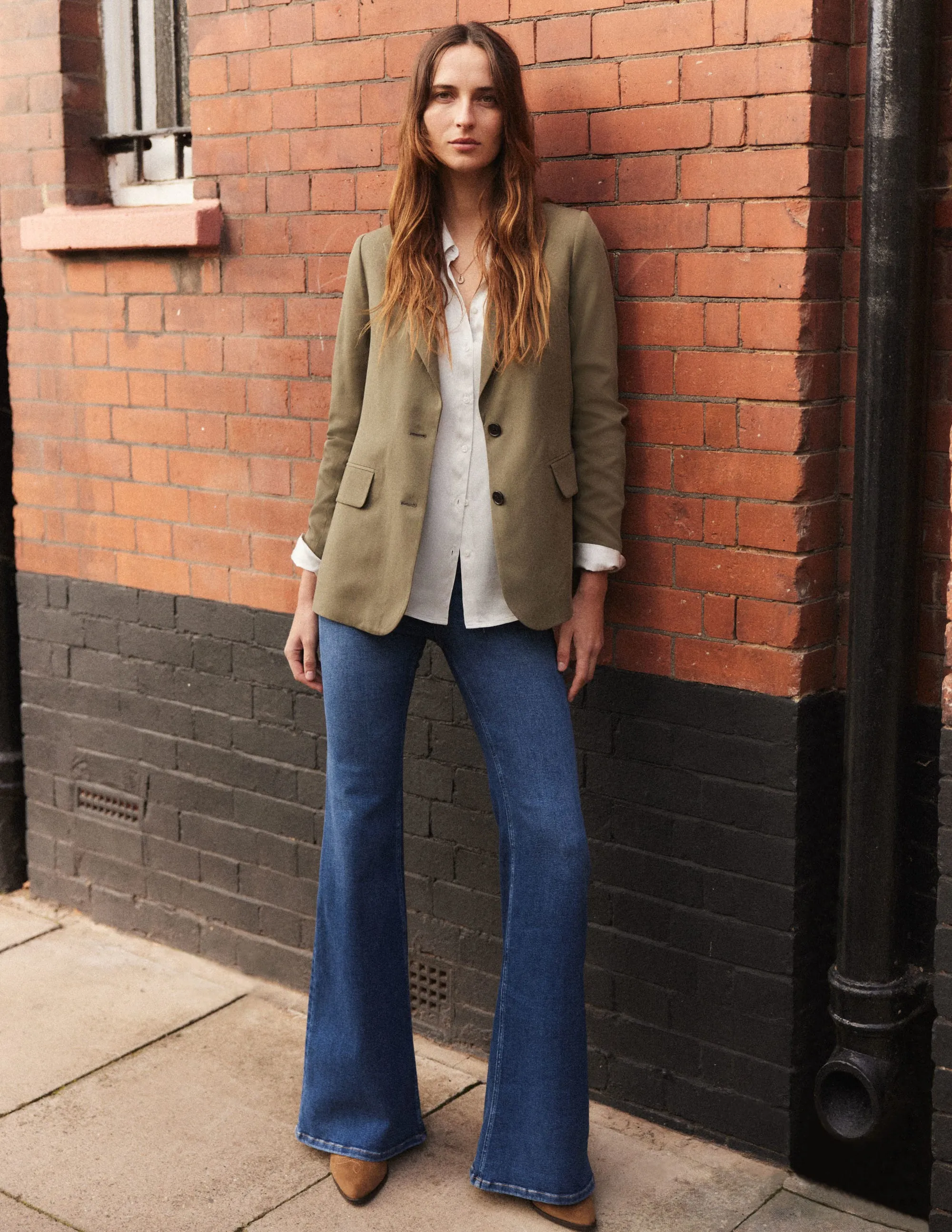 Tencel Relaxed Blazer-Washed Khaki