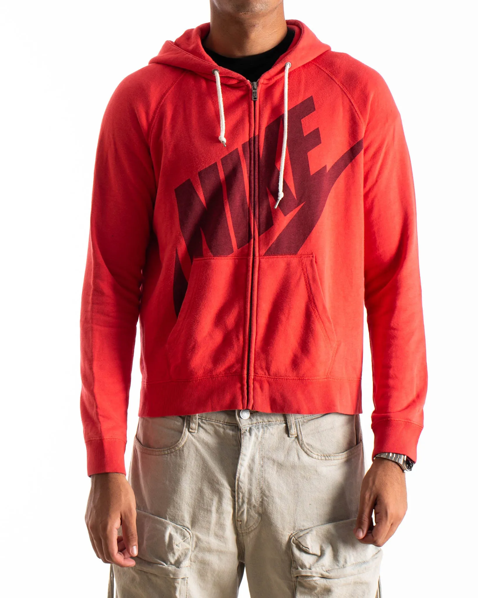 Vintage Nike Logo Zip-up Hoodie Red