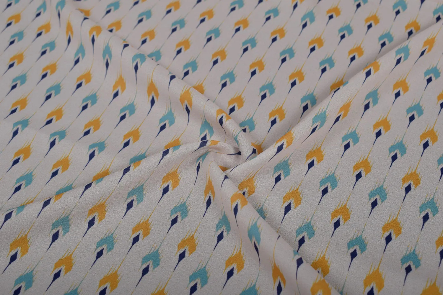 White Printed Summer Cool Georgette Fabric